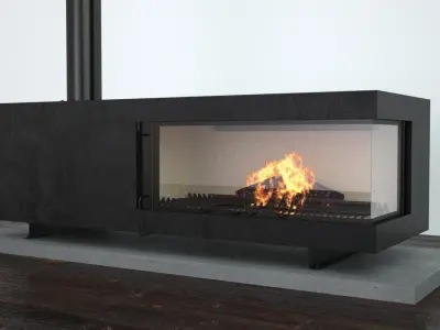fireplace modern wood burning Free 3D model