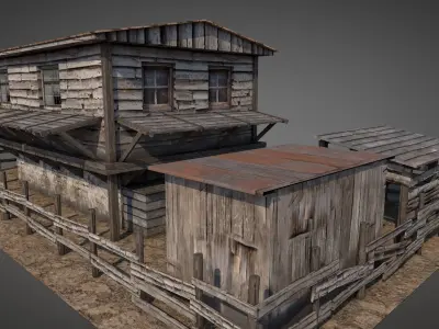 Anatolian Village Shack 7 Low-poly 3D model