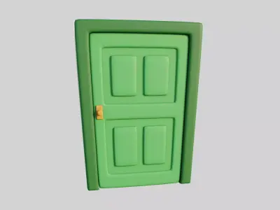 Cartoon Door 4b 3D model