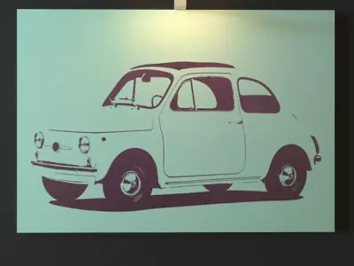 Picture wall withlighting 3D model
