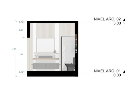modern bathroom design with all its accessories 3D model