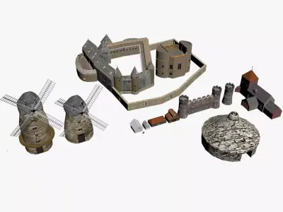 Medieval Landscape Pack Low-poly 3D model