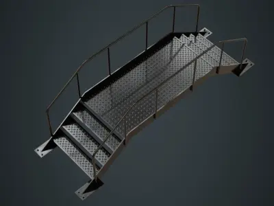 Stair 2A Low-poly 3D model