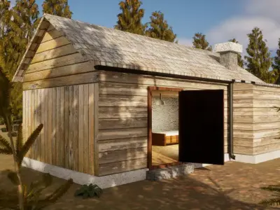 old small house Low-poly 3D model