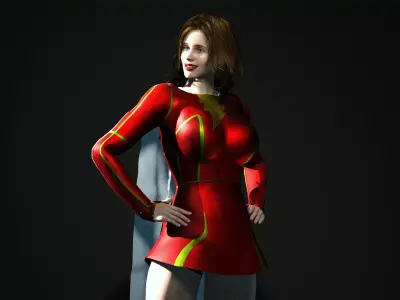 Mary Marvel Low-poly 3D model