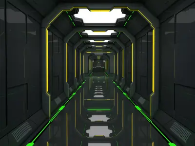Sci Fi Corridor 3D model 125