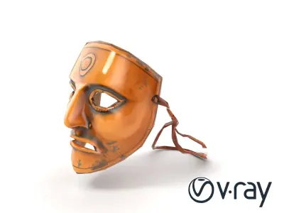 Ceremonial Ritual Mask Natural Design model pack Low-poly 3D model