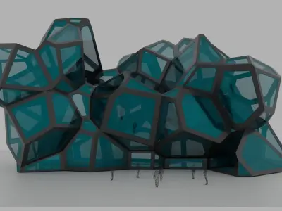 Voronoi SciFi Modern Building Blocks 3D model