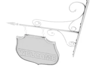 Welcome Sign Low-poly 3D model