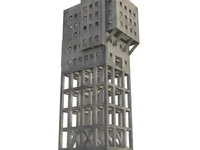 Game-ready Anti-Zombie Fortress - Shime coal mine  Low-poly 3D model