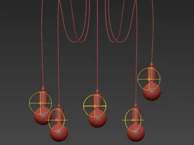 Gut Aussehende Ecke Draht Pendelleuchte 3D model
