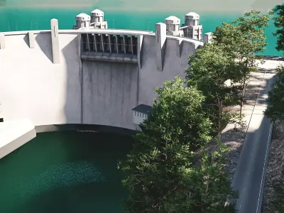 Water Dam Low-poly 3D model