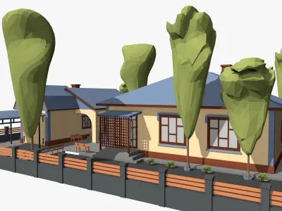 Cartoon Village House Low-poly 3D model