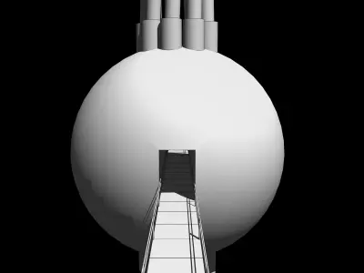 Central core of the laboratory Low-poly 3D model