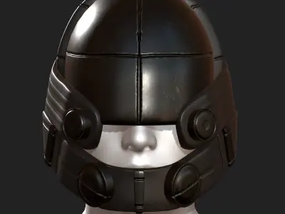 Helmet military combat soldier armor  Low-poly 3D model 4