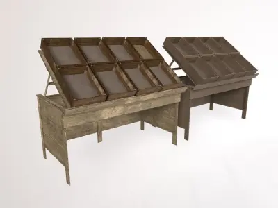 Market Stall Low-poly 3D model