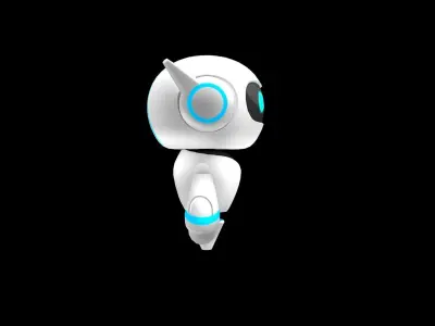  low polygon robot with bone binding Low-poly 3D model