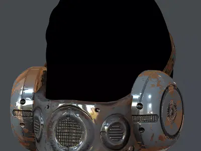 Gas mask helmet 3d model scifi Low-poly  Low-poly 3D model