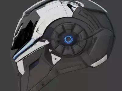 Cybernetic Infiltrator Strike Helmet 3D Model Low-poly 3D model