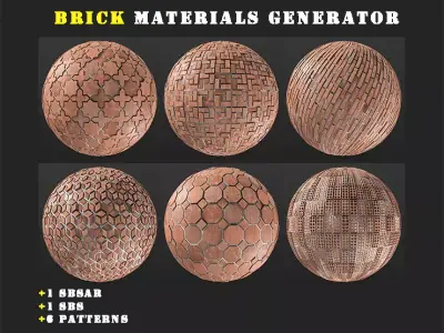 6 Brick Base Materials Texture