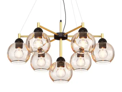 Smoky Sphere Chandelier with Smoky Glass 3D model