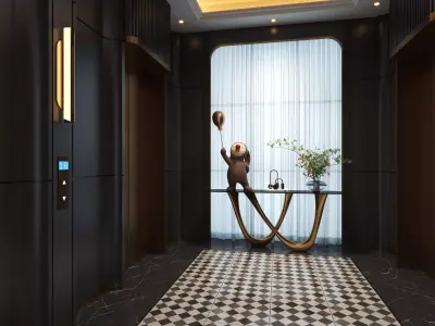 elevator room 01 Low-poly 3D model