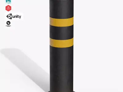 Bollard Post A Low-poly 3D model