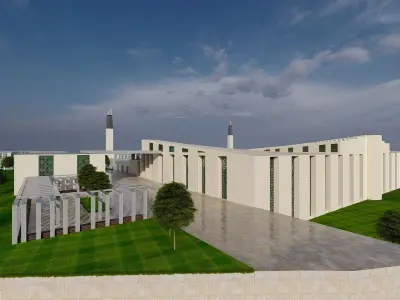 contemporary mosque 3D print model