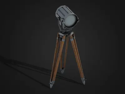 Vintage Spotlight Low-poly 3D model