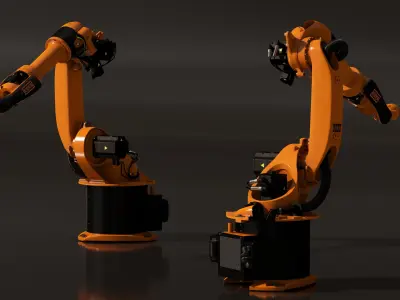  KUKA KR-16 L8 Industrial Robotic Arm Rigged for Cinema 4D 