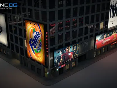 NYC Building 750 7th Avenue Low-poly 3D model