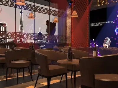 nightclub interior of with neon lights 26 3D model