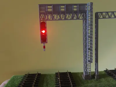 H0 scale PKP single Signal Bridge - resin 3D print model