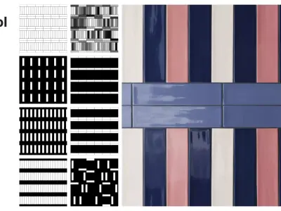 Subway Tile in Corridor Layout Texture