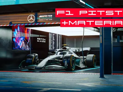 F1 Pitstop Garage 3D model