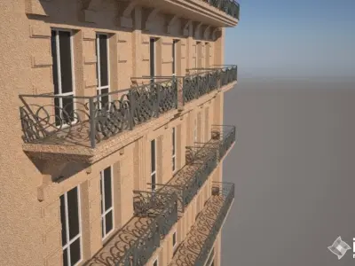 Paris Building 01 Low-poly 3D model