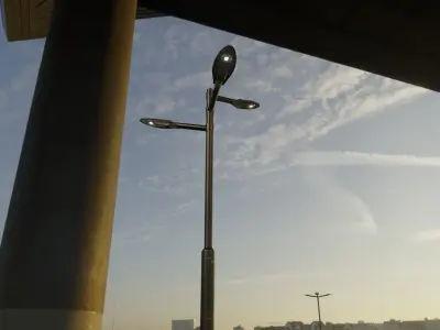 Sci-Fi Street Light 14 version 5 3m with pole 3 Low-poly 3D model