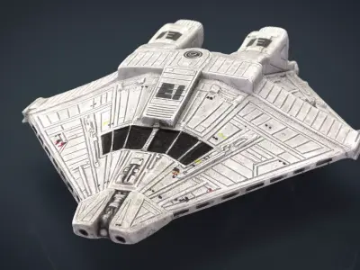 Narcissus  Alien shuttle Low-poly 3D model