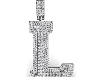 Alphabet Latter L Diamond Pendent 3D print model