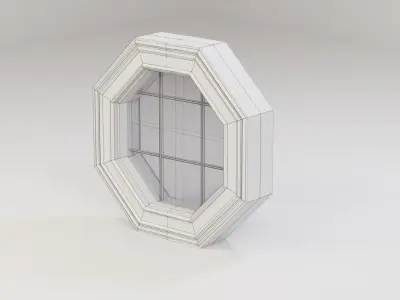 Octagon Porthole Window Low-poly 3D model