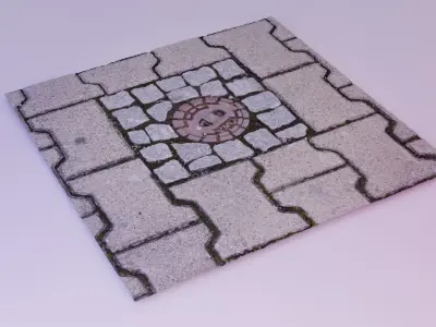 Hydrant street cover 02 high-poly 3D model