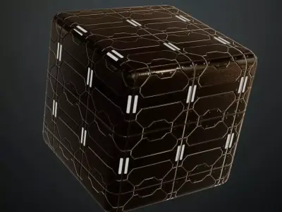 Black Glowing Sci-fi Floor Panel PBR Seamless Texture