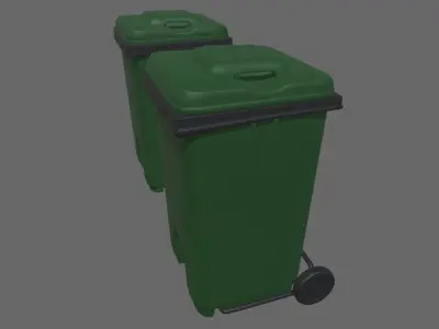 Trash Can Low-poly 3D model 30
