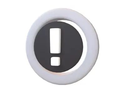Battery Circle with Exclamation Mark Symbol v1 010 Low-poly 3D model
