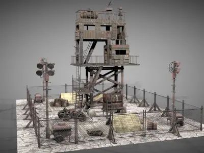 Post Apocalyptic Survival Watchtower v1 3D model