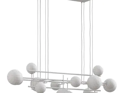 Icardi Pendant Light Brushed Brass by luxdeco 3D model