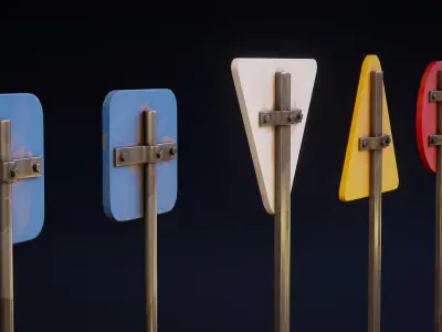 Urban Signs - Street Stylized Pack Low-poly 3D model