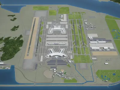 Seoul Incheon Airport Low-poly 3D model