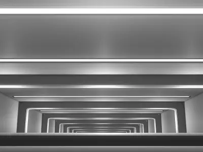 Sci Fi Corridor Low-poly 3D model 10