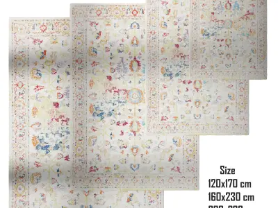 Rug Toulouse Multicolour By Benuta 3D model